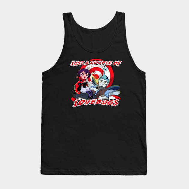 Sassy Gnome Valentine Love Bug Couples Tank Top by Trendy Black Sheep